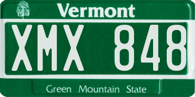 VT license plate XMX848