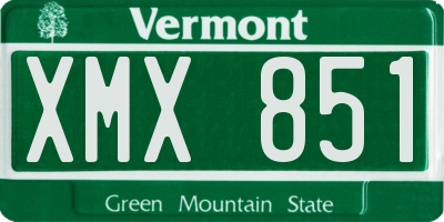VT license plate XMX851