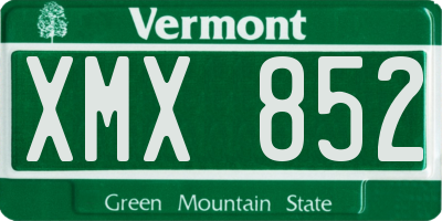 VT license plate XMX852