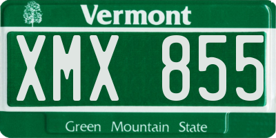VT license plate XMX855