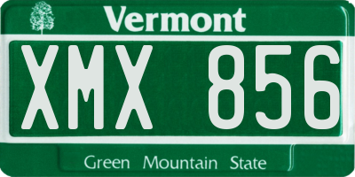 VT license plate XMX856