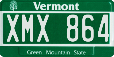 VT license plate XMX864
