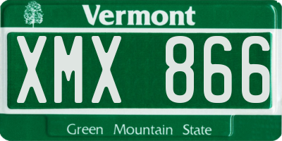 VT license plate XMX866