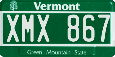 VT license plate XMX867