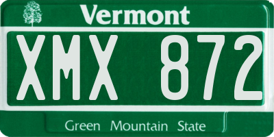 VT license plate XMX872