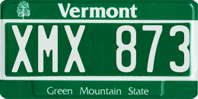 VT license plate XMX873