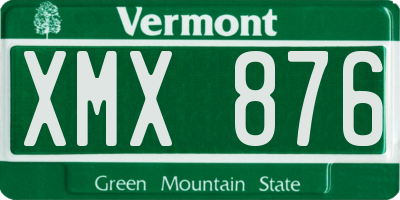 VT license plate XMX876