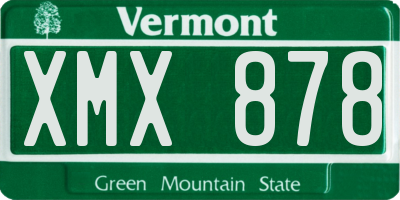 VT license plate XMX878