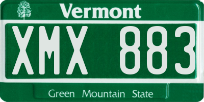 VT license plate XMX883