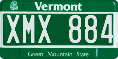 VT license plate XMX884