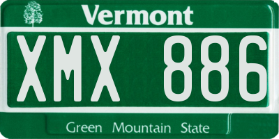 VT license plate XMX886