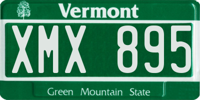 VT license plate XMX895