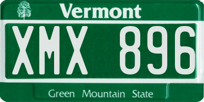 VT license plate XMX896