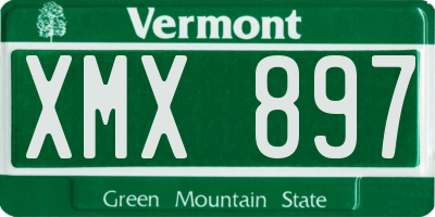 VT license plate XMX897