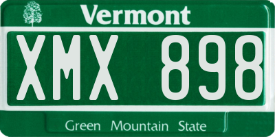 VT license plate XMX898