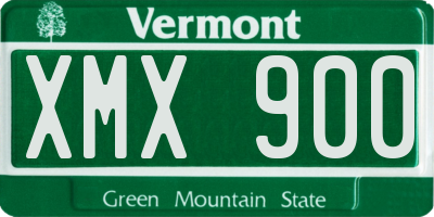 VT license plate XMX900