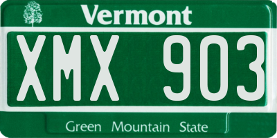 VT license plate XMX903