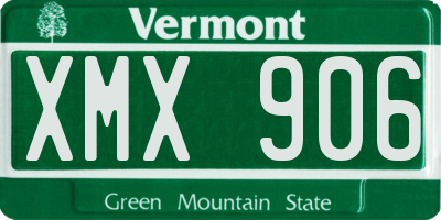 VT license plate XMX906