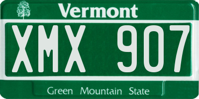 VT license plate XMX907