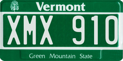 VT license plate XMX910
