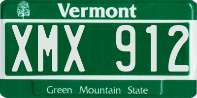 VT license plate XMX912
