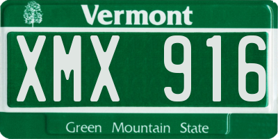 VT license plate XMX916