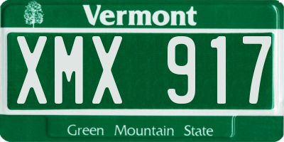 VT license plate XMX917