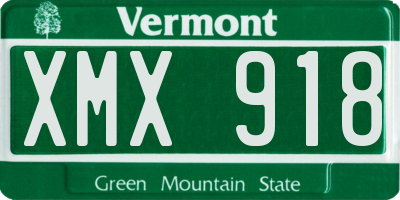 VT license plate XMX918