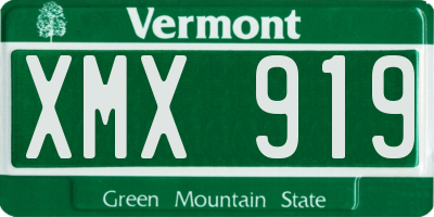VT license plate XMX919