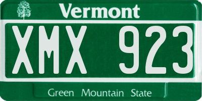 VT license plate XMX923