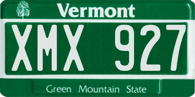 VT license plate XMX927