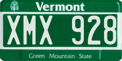 VT license plate XMX928