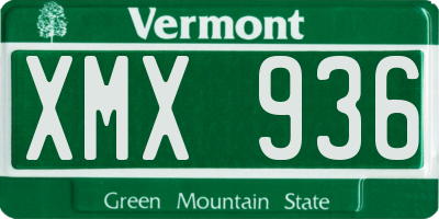 VT license plate XMX936