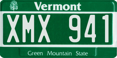 VT license plate XMX941