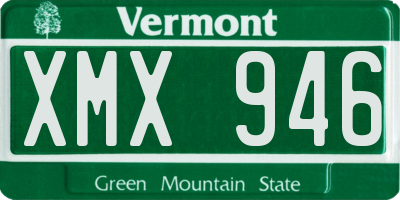 VT license plate XMX946