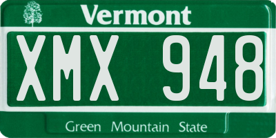 VT license plate XMX948