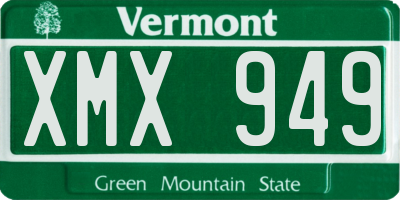 VT license plate XMX949