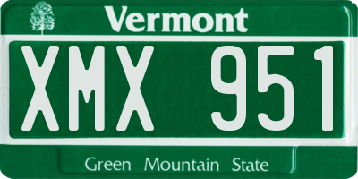 VT license plate XMX951