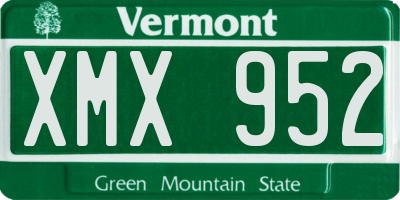 VT license plate XMX952