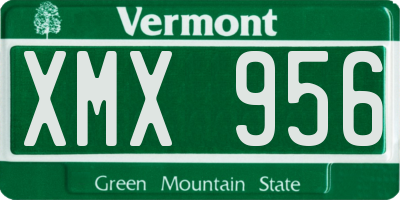 VT license plate XMX956