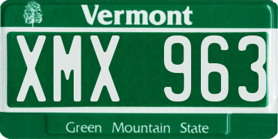VT license plate XMX963