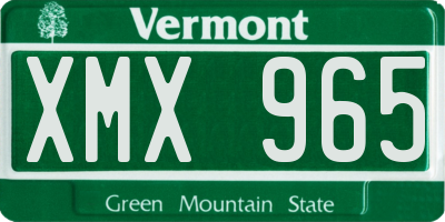 VT license plate XMX965
