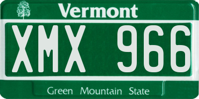 VT license plate XMX966