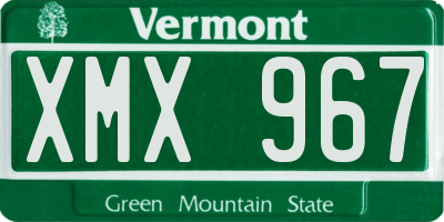 VT license plate XMX967