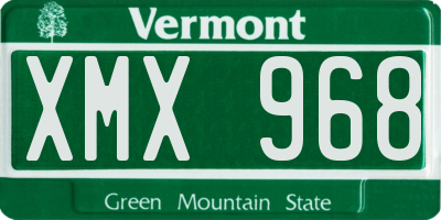 VT license plate XMX968