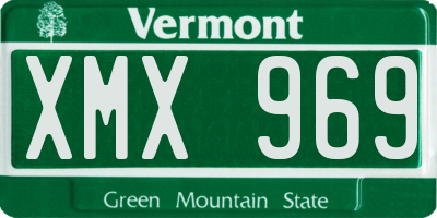 VT license plate XMX969
