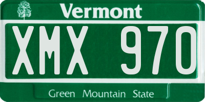 VT license plate XMX970