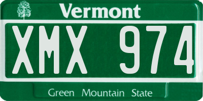 VT license plate XMX974