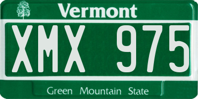VT license plate XMX975