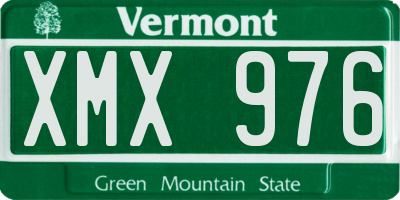VT license plate XMX976